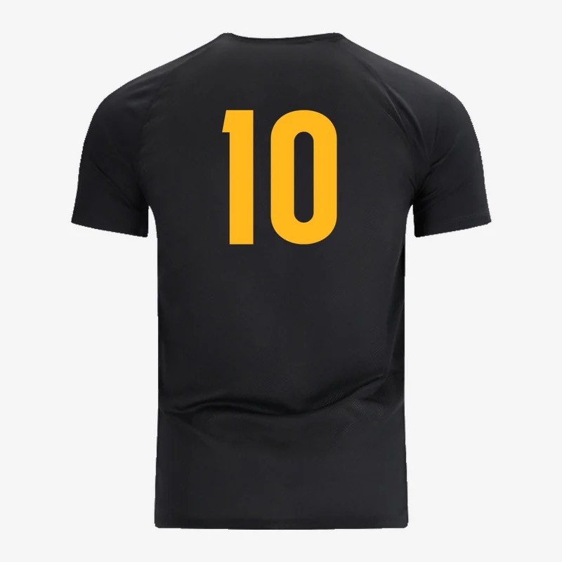 Black Inter Broward CF jersey with a gold number 10, back view